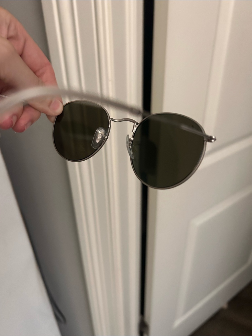Ray-Ban Silver Frame Sunglasses with Blue Mirrored Lenses - Picture 4 of 8